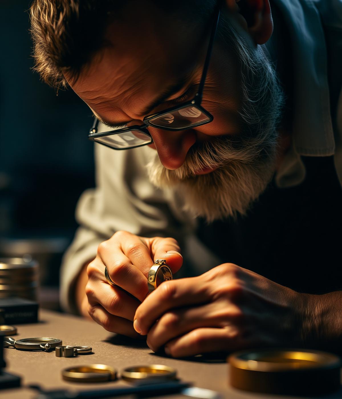 Master jeweler crafting a ring